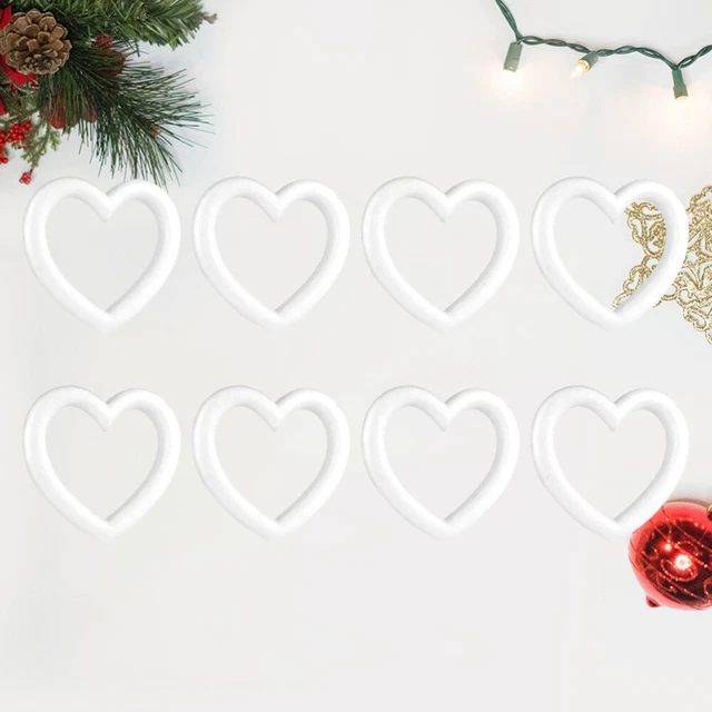 8 piezas de corazón de espuma artesanal adorno de árbol de Navidad bolas de espuma florales huecas