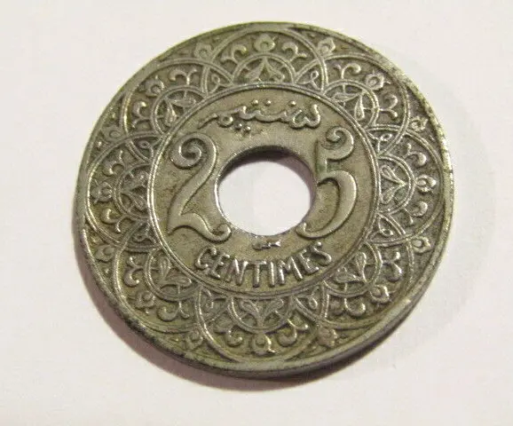 Morocco Pa (1924) 25 Centimes Coin
