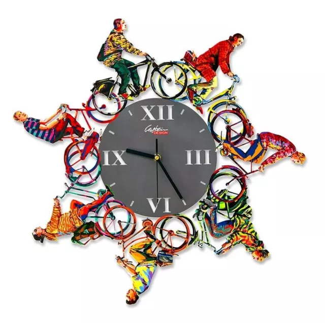 David Gerstein Object Riding Time Clock Decorative wall Clocks Laser cut steel