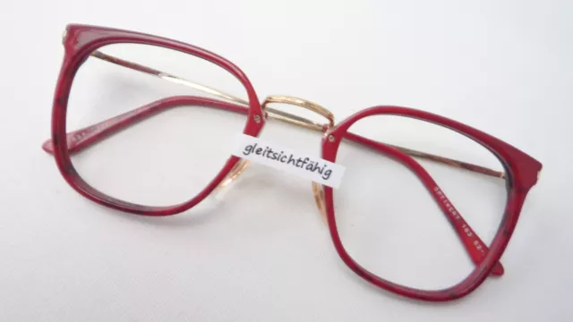 Panto-Brille Gestell Kunststoff+Metall Antiklook oldschool rot gold 70er Gr. M