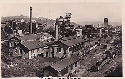 Carte postale ancienne postcard SAINT-ETIENNE puits de mines de charbon