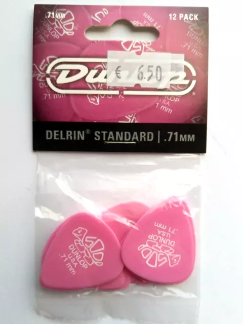 12 Dunlop 41P.71 Picks Delrin Standard Plektren 0,71 mm Plektrum Hang Bag.