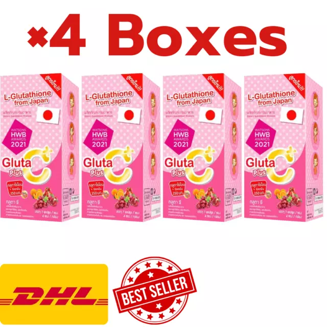 x4 BOXES Colly Gulta C Plus L-GIutathione Ascorbic Acid Dietary Supplement