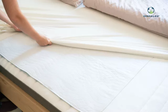 Sensalou Inkontinenz Unterlage Bett Auflage Matratzen Schutz waschbar weiß 2