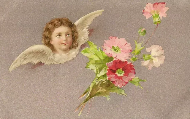 Carte Postale Post Card Fantaisie - Ange Fleur - Angel Flower