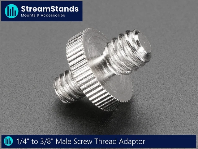 1/4" Male To 3/8" Male Thread Screw Adapter Tripod Camera Light Stand Connector