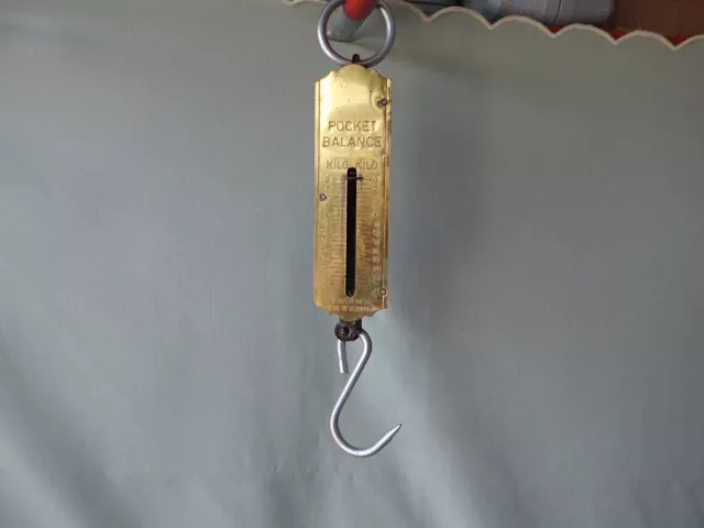 alte Pocket Balance Waage Federwaage Zugwaage Kofferwaage Sackwaage Fischwaage