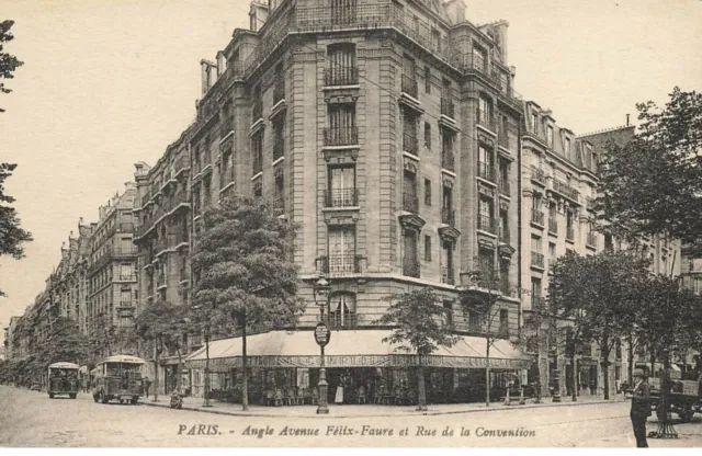 75 Paris 15 #22737 Angle Avenue Felix Faure Rue Convention Cafe Restaurant Auto