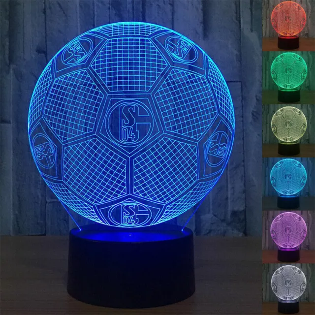 LED 3D Nachtlichter FC Schalke 04 Fußball Tischlampe Schreibtisch lampe Geschenk