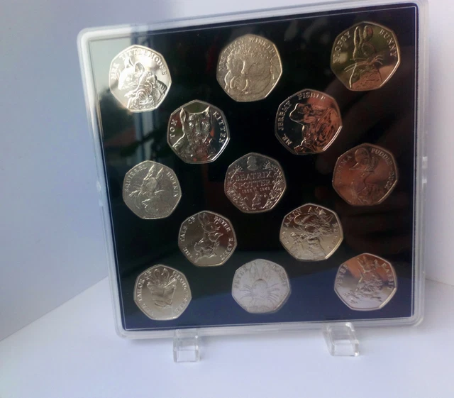 ACRYLIC COIN DISPLAY CASE FOR BEATRIX POTTER FULL 50p SET 20162018 (no