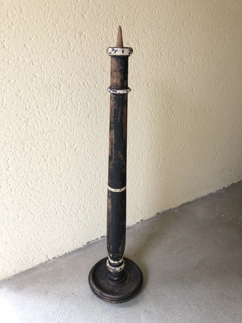Ancien Flambeau Bougeoir En Fer - Art Populaire Français, Objet Déco Vintage