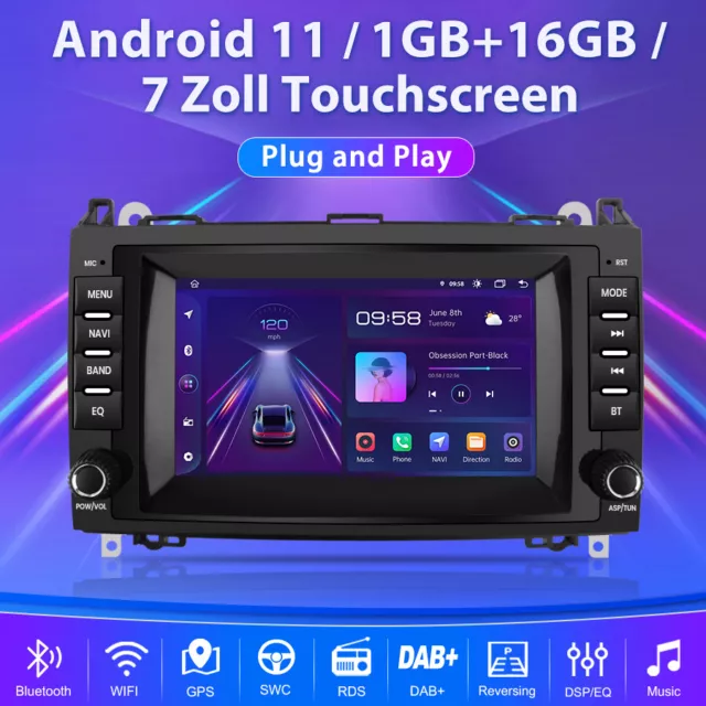 Autoradio Für Mercedes Benz W169 W245 Viano Vito W639 GPS Navigation Sat Android 2