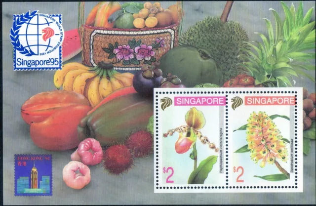 Singapore 1995 QEII World Stamp Exhibition Orchids (4th Issue) Mini Sheet MNH