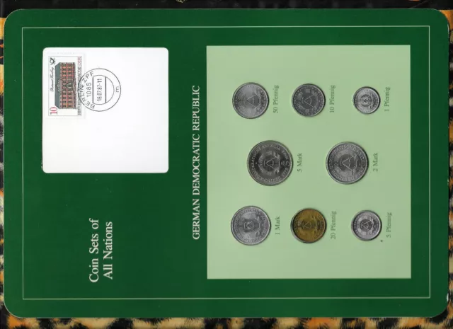Coin sets of all nations East Germany w/card 1979-1980 UNC 5 Mark KM#29 32,000