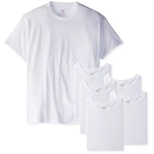 HANES MEN'S 6PK Crew Neck T-Shirts With Fresh IQ - White Large $18.00 ...