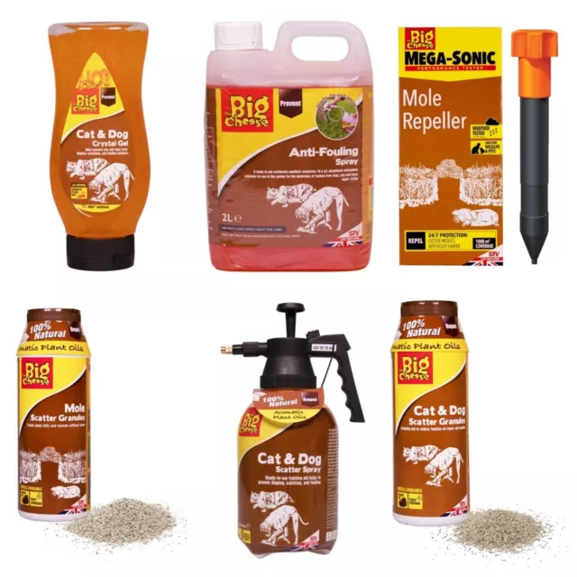 👉 The Big Cheese Cat, Dog and Mole  Repellents With Natural Ingredients