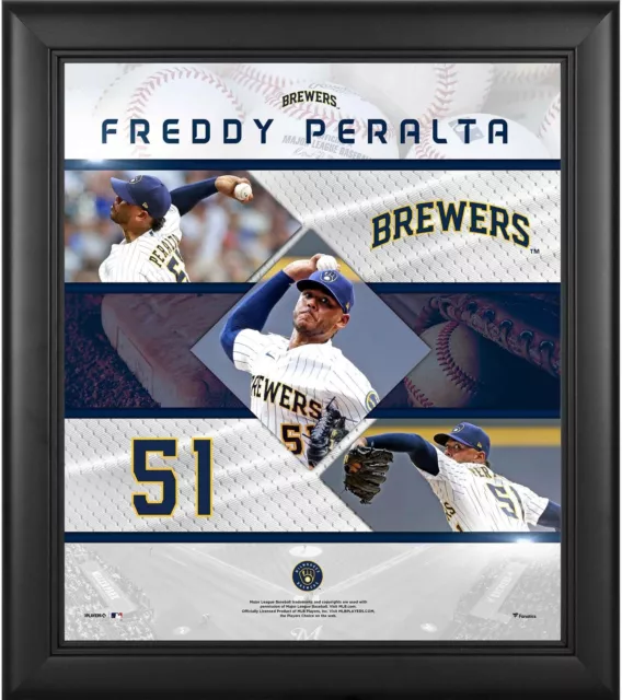 Freddy Peralta Milwaukee Brewers Framed 15" x 17" Stitched Stars Collage