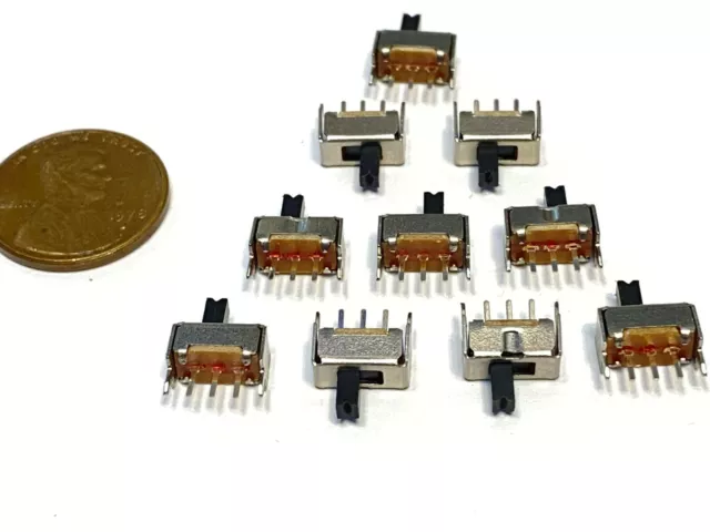 10 pieces SS12D07  3pin Mini micro small tiny Slide Switch PCB on off 1P2T B10