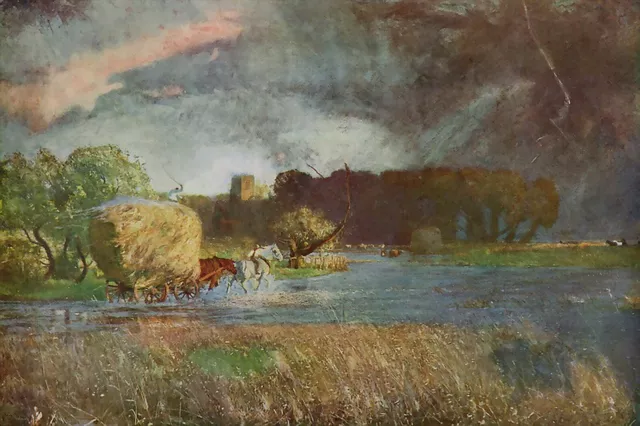 90+ year Old DAVID MURRAY Famous Painting Art Print A HAMPSHIRE HAYING Harvest