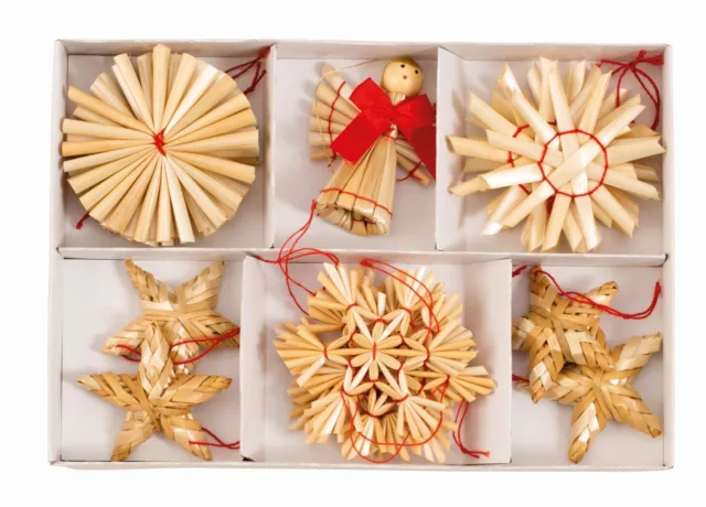 18 festliche Strohsterne Weihnachtsbaum Christbaumschmuck Weihnachten - 6969