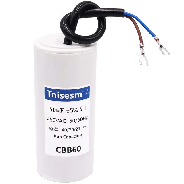 70uF CBB60 Run Capacitor 450V AC 2 Wires for Start-up of AC Motors wi...n