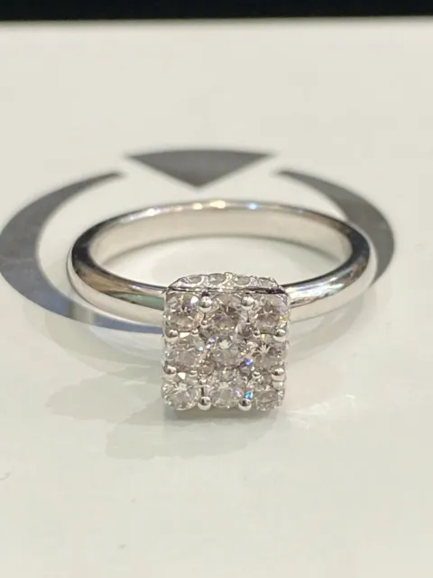0,97 Cts Rotondo Brillante Taglio Diamanti Fidanzamento Anello In 750 18K Oro