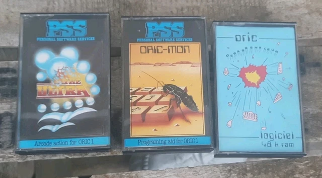 Lot De Jeux Vidéo Vintage ORIC – Année 1984 – Idéal Pour Collection, état Non Garanti