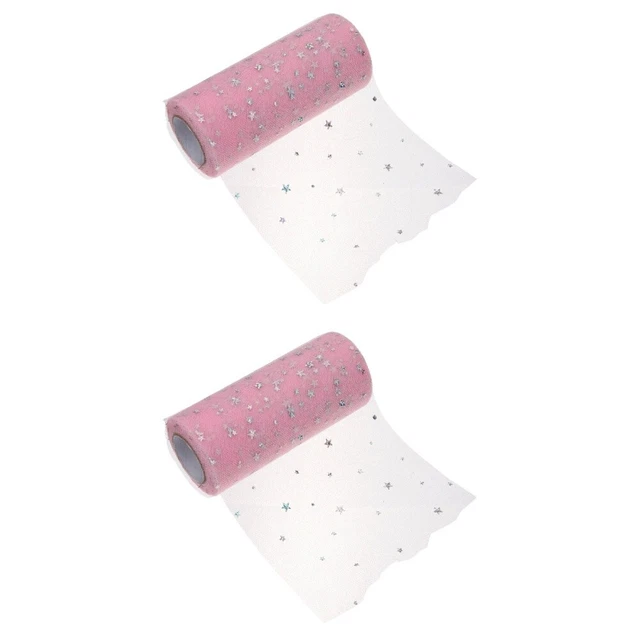 2 Rollen Handwerker Tüll Ribbon Geschenk Tüll Mesh Ribbon Paillon Neting Fabric
