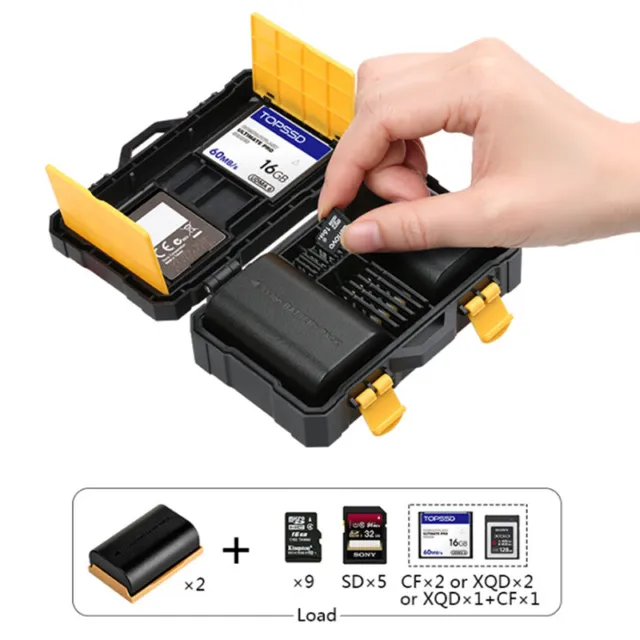 1 pieza Cámara DSLR Caja protectora de batería TF Estuche de almacenamiento para tarjeta de memoria ZR