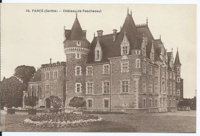 CPA-72 - postcard - BECAUSE - Château de Pescheseul