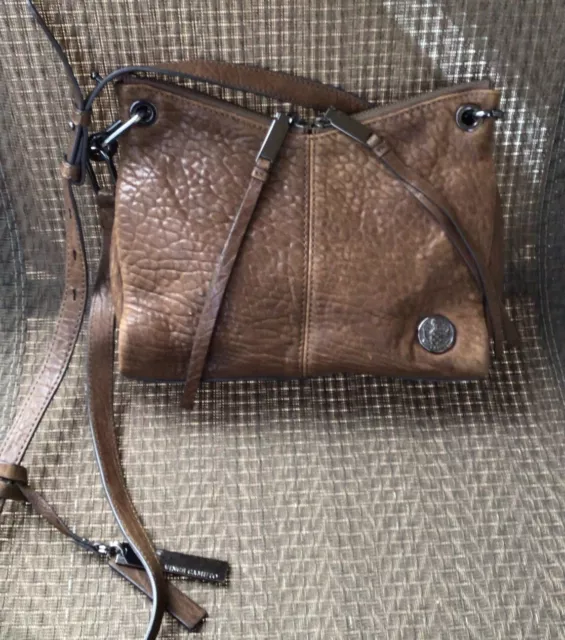 Vince Camuto Smog Brown Leather AVIN Crossbody Bag
