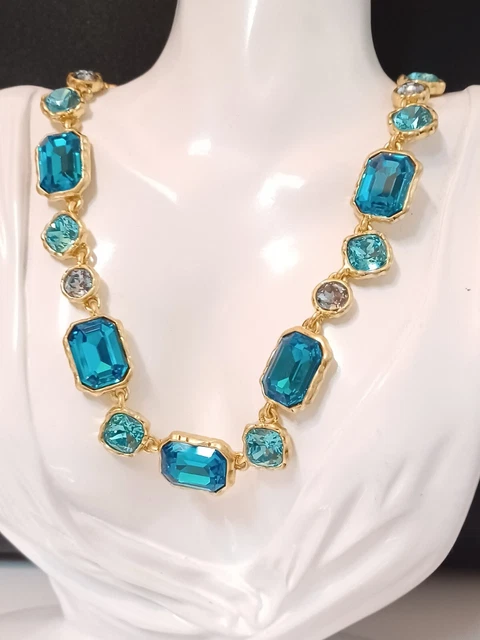 Collier Ras De Cou Oscar De La Renta - Avec Cristaux Beiges - Style Rétro - Neuf Sans Emballage