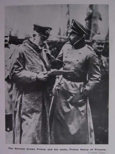 1918 Wwi Ww1 Print ~ The German Crown Prince & Prince Henry Of Prussia