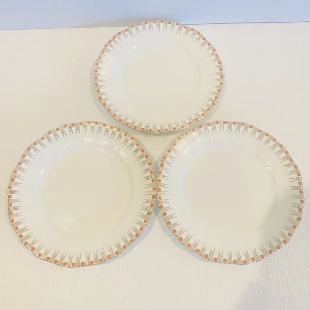 Vintage Bundle Side Plates X3 Bone China Staffordshire England E Hughes & Co