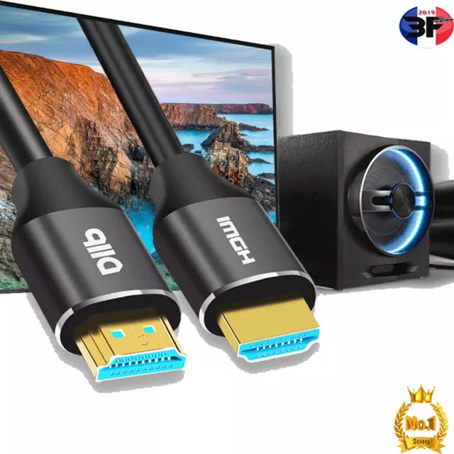 câble HDMI 2.1 *8K*4K 120Hz compatible HDR UHD eARC 48Gbps Ultra Haute Vitesse