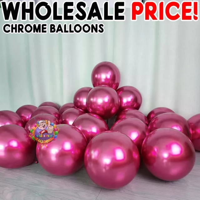 5" 10" 12" CHROME BALLOONS METALLIC LATEX PEARL Helium Baloons Birthday Party UK