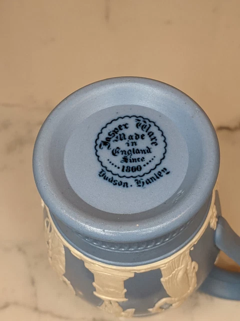 Jasperware blau weiß 5"" KRUG. DUDSON HANLEY ENGLAND 1949 griechisches Thema 9