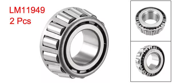 2pcs LM11949 Tapered Roller Bearing Single Cone 0.75" Bore 0.655" Width 2
