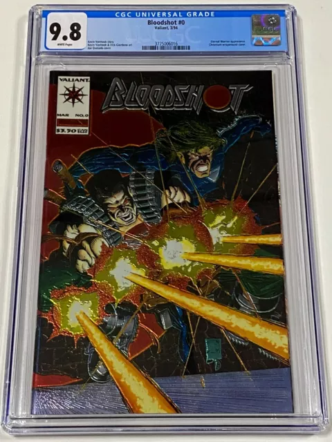 BLOODSHOT #0 CGC 9.8 Valiant Comics 3/94  Chromium Wraparound Cover