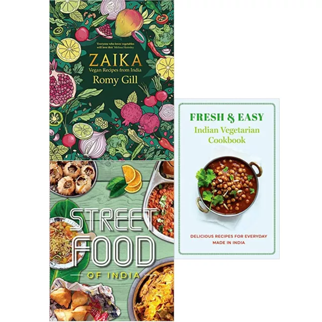 Zaika, Fresh & Easy, Indian Vegetarian & Street Food 3 Books Collection Set NEW