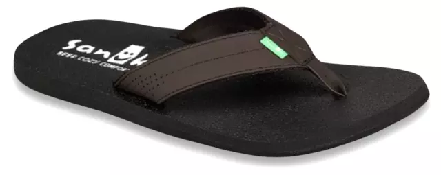 SANUK BEER COZY Coaster Sandals Flip-Flops - NWT Mens 12 Brown / Black ...
