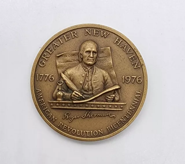 Greater New Haven CT 1776-1976 Medallic Art Co. Bronze Medalion Bicentennial