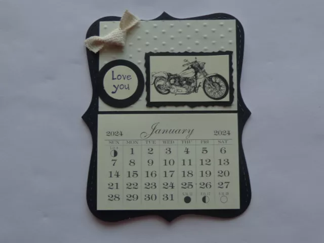 Motorcycle Love You 2024 Mini Magnetic Calendar Monthly Tear Of Pages