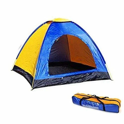 Tente De Camping Pour Trampoline Cabane Polyester Traité Anti UV 1 Porte 3 Fenetres Et Sac De Transport