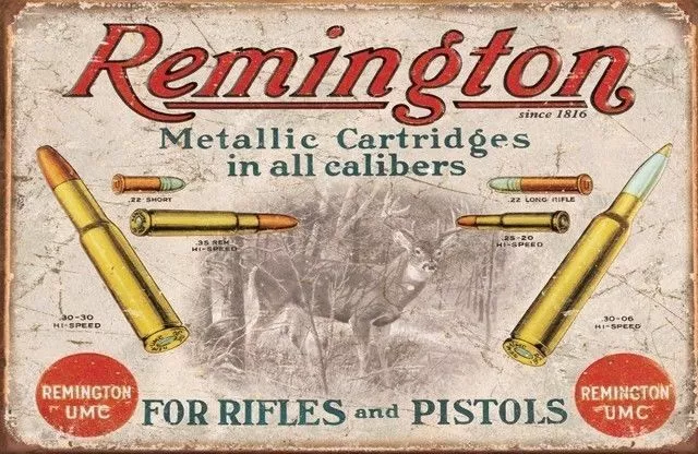 Vintage Replica Tin Metal Sign Remington pistol ammo gun Rifle Shotgun new 1788