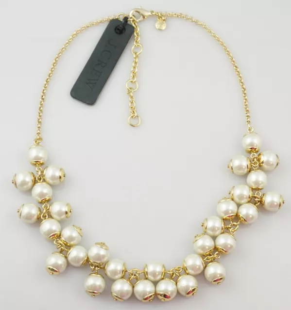 J.Crew White Faux Pearl Cluster Necklace*Classic*:D