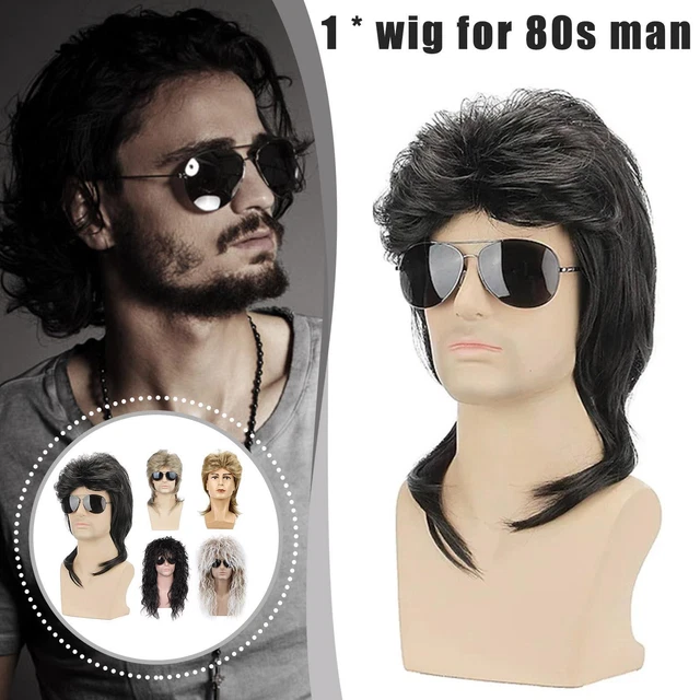 80s Wig For Men Fancy Dress Accessory Costume Blonde Popstar P3B7 Rock, V8T9