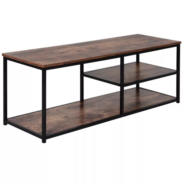 HOMCOM Industrial TV Stand Cabinet w/ Storage&2 Shelves Metal Frame Living Room