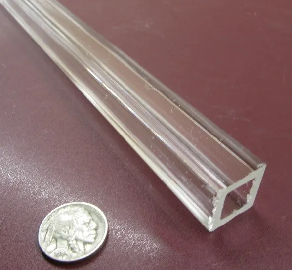 Acrylic Square Tube Clear Extruded  3/4" SQ x .125" Wall x 72" Length