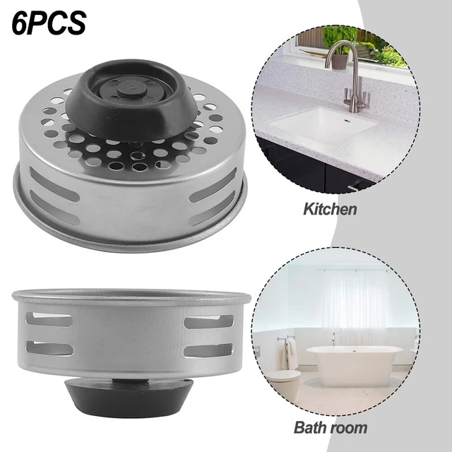 Coladores de fregadero de baño de acero inoxidable premium - paquete de 6, prácticos